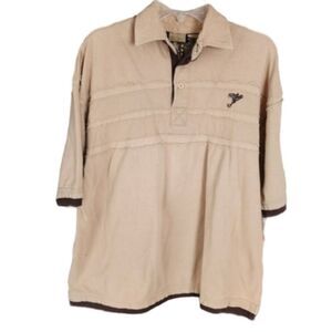 Vintage Infamous Raider Tan Polo‎ Shirt Men's Large